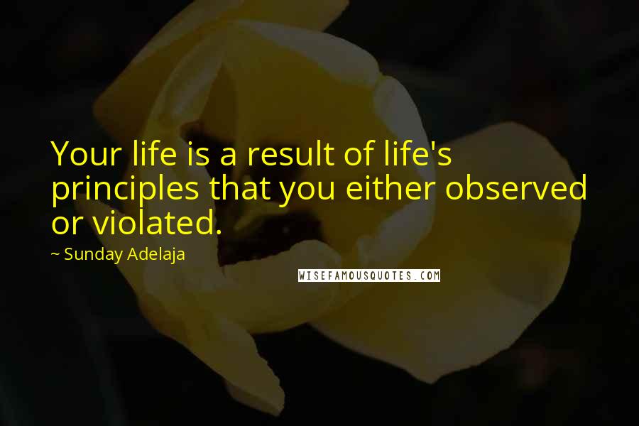 Sunday Adelaja Quotes: Your life is a result of life's principles that you either observed or violated.