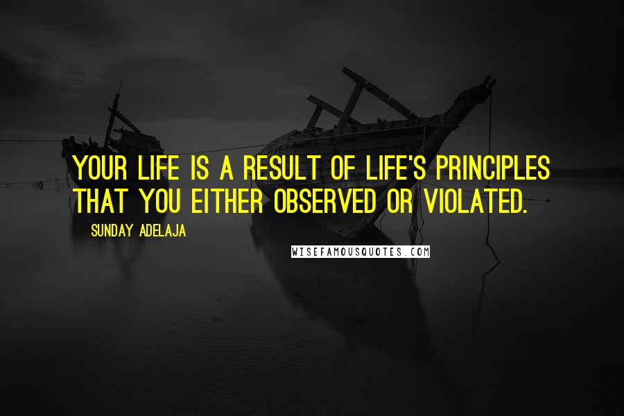 Sunday Adelaja Quotes: Your life is a result of life's principles that you either observed or violated.