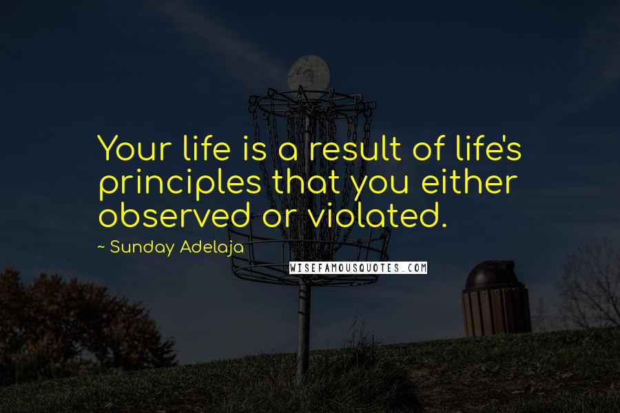 Sunday Adelaja Quotes: Your life is a result of life's principles that you either observed or violated.