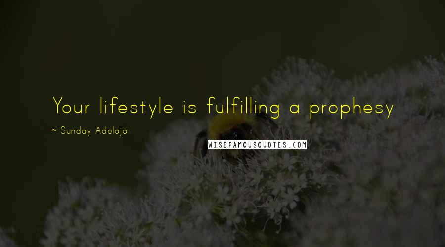Sunday Adelaja Quotes: Your lifestyle is fulfilling a prophesy