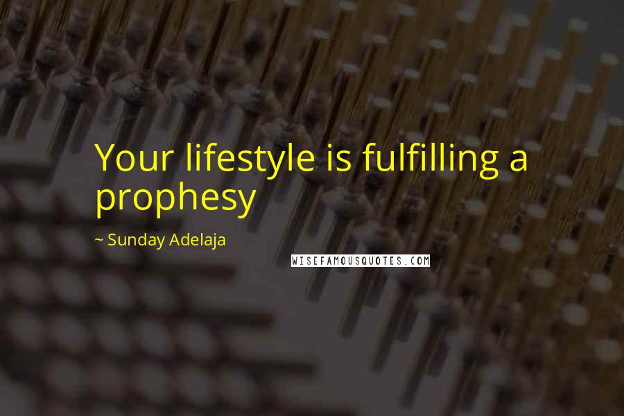 Sunday Adelaja Quotes: Your lifestyle is fulfilling a prophesy