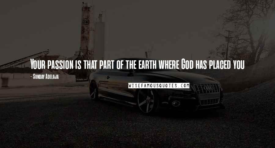 Sunday Adelaja Quotes: Your passion is that part of the earth where God has placed you