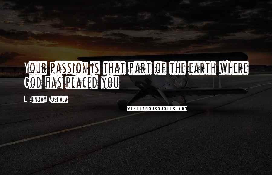 Sunday Adelaja Quotes: Your passion is that part of the earth where God has placed you