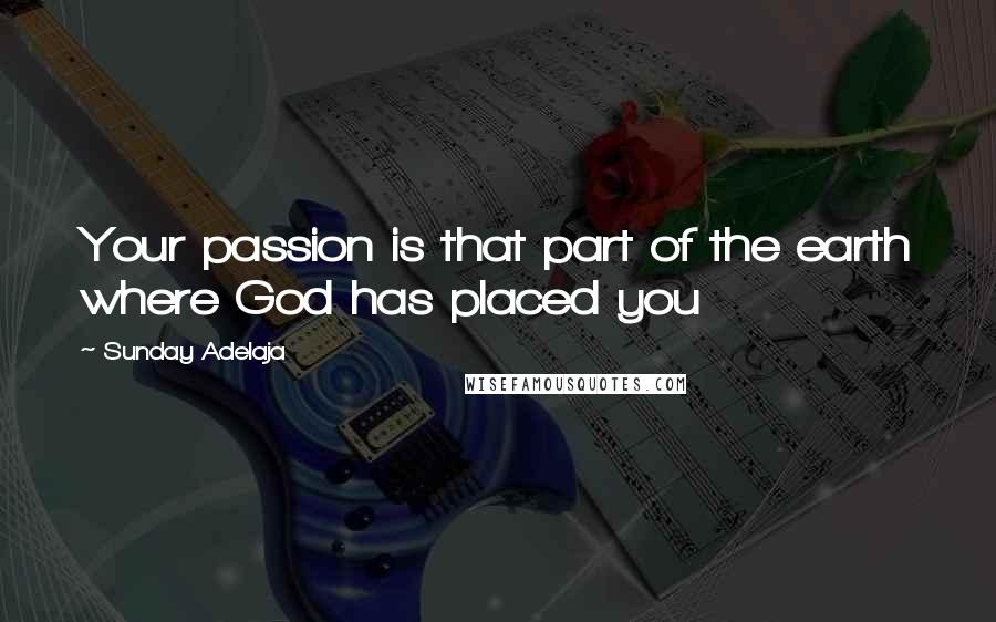 Sunday Adelaja Quotes: Your passion is that part of the earth where God has placed you