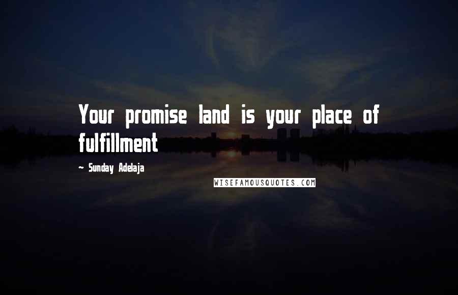 Sunday Adelaja Quotes: Your promise land is your place of fulfillment