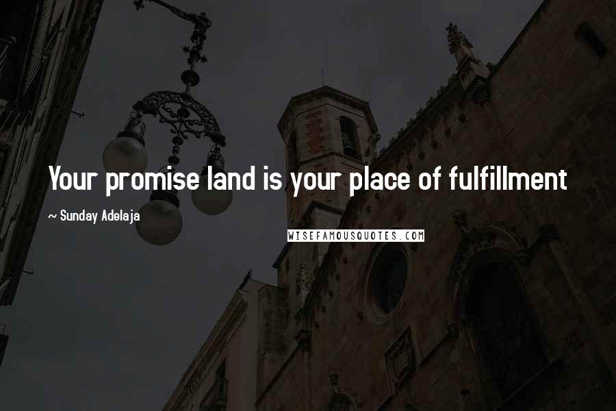 Sunday Adelaja Quotes: Your promise land is your place of fulfillment