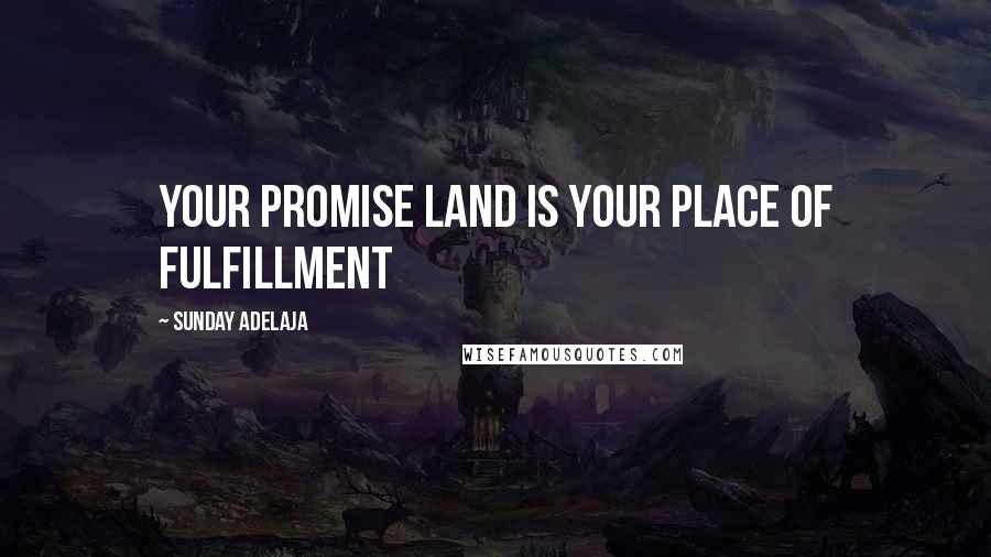 Sunday Adelaja Quotes: Your promise land is your place of fulfillment