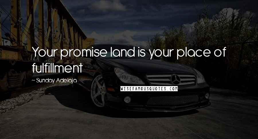 Sunday Adelaja Quotes: Your promise land is your place of fulfillment