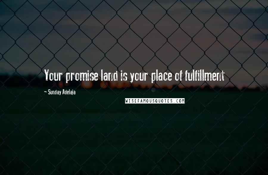 Sunday Adelaja Quotes: Your promise land is your place of fulfillment