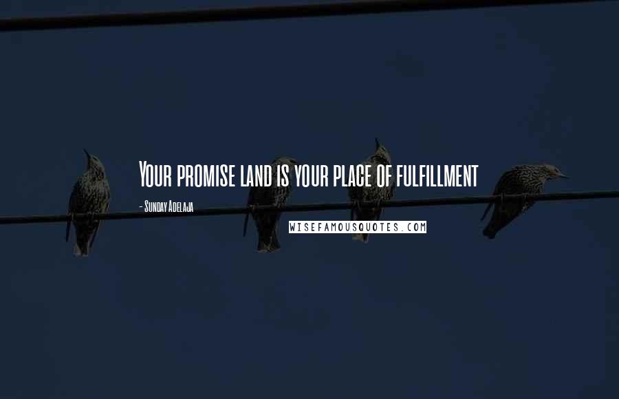 Sunday Adelaja Quotes: Your promise land is your place of fulfillment