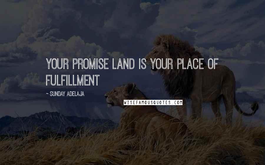 Sunday Adelaja Quotes: Your promise land is your place of fulfillment