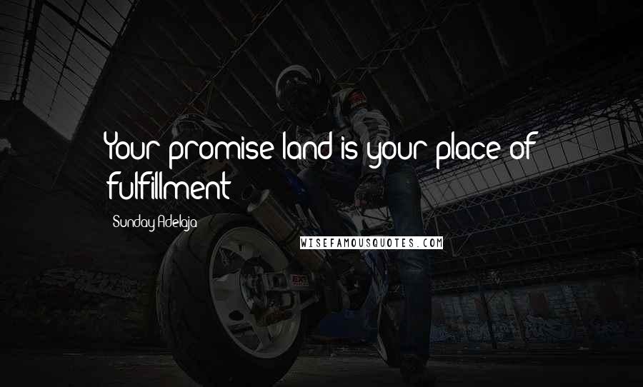 Sunday Adelaja Quotes: Your promise land is your place of fulfillment
