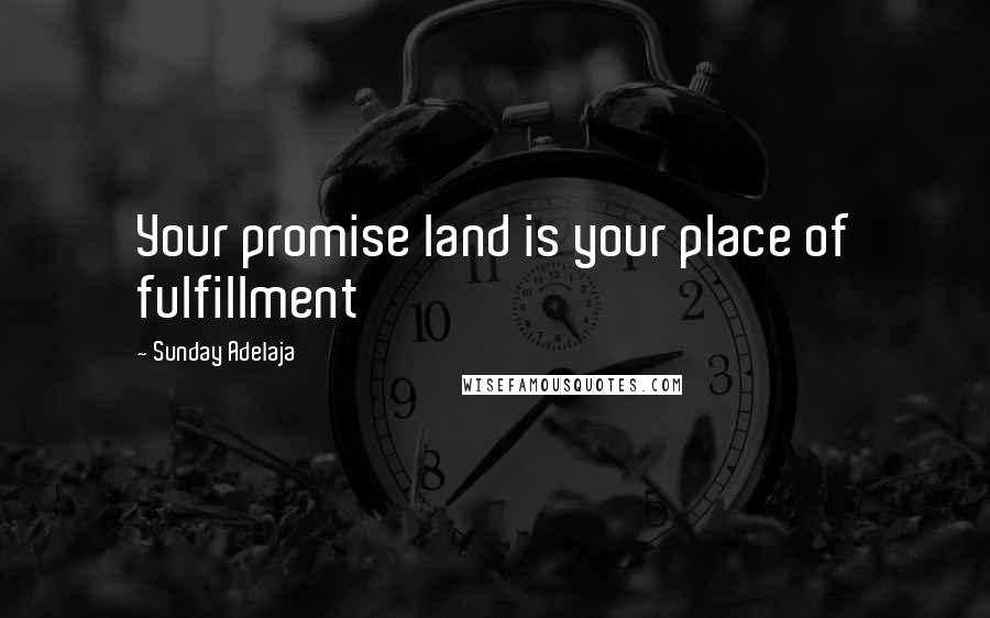 Sunday Adelaja Quotes: Your promise land is your place of fulfillment