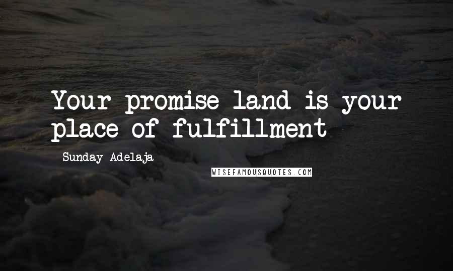 Sunday Adelaja Quotes: Your promise land is your place of fulfillment