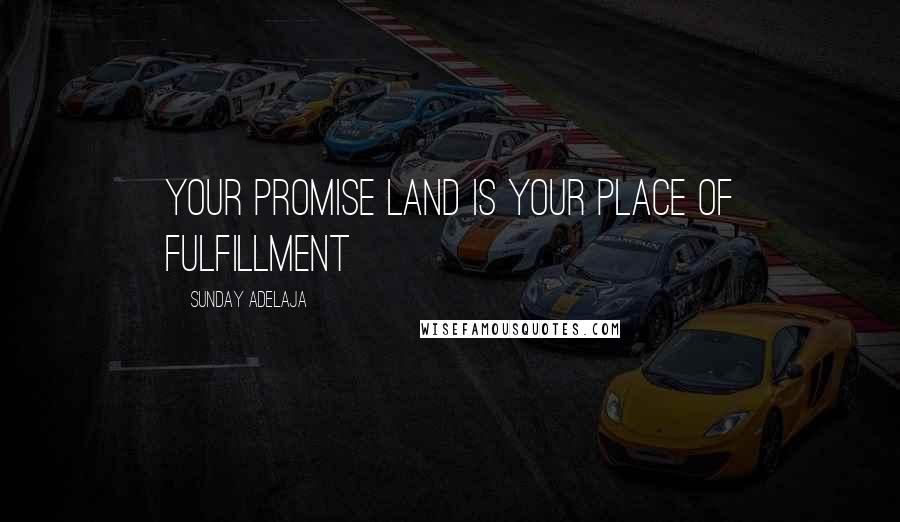 Sunday Adelaja Quotes: Your promise land is your place of fulfillment