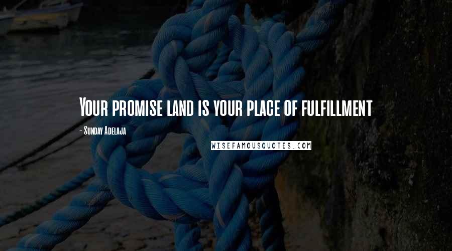 Sunday Adelaja Quotes: Your promise land is your place of fulfillment