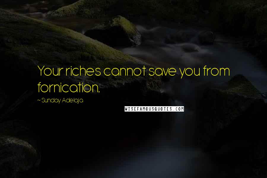 Sunday Adelaja Quotes: Your riches cannot save you from fornication.