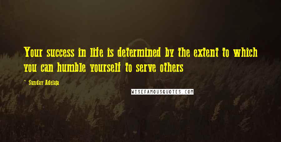 Sunday Adelaja Quotes: Your success in life is determined by the extent to which you can humble yourself to serve others