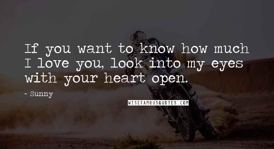 Sunny Quotes: If you want to know how much I love you, look into my eyes with your heart open.