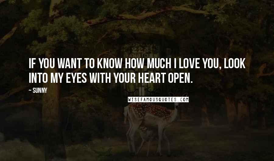 Sunny Quotes: If you want to know how much I love you, look into my eyes with your heart open.