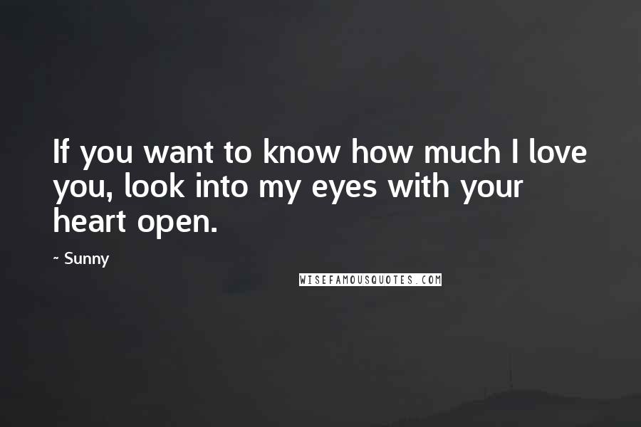 Sunny Quotes: If you want to know how much I love you, look into my eyes with your heart open.