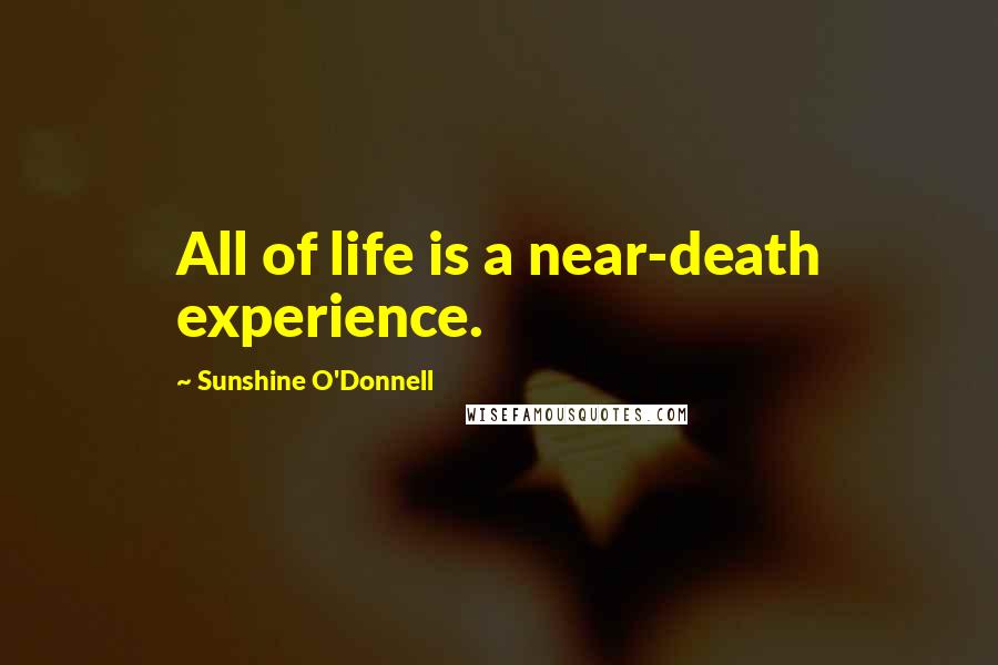 Sunshine O'Donnell Quotes: All of life is a near-death experience.