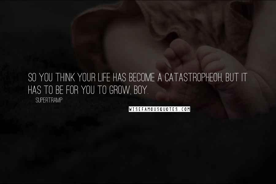 Supertramp Quotes: So you think your life has become a catastropheOh, but it has to be for you to grow, boy.