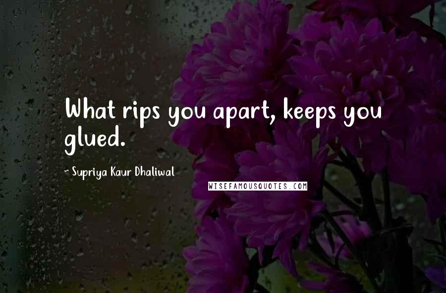 Supriya Kaur Dhaliwal Quotes: What rips you apart, keeps you glued.