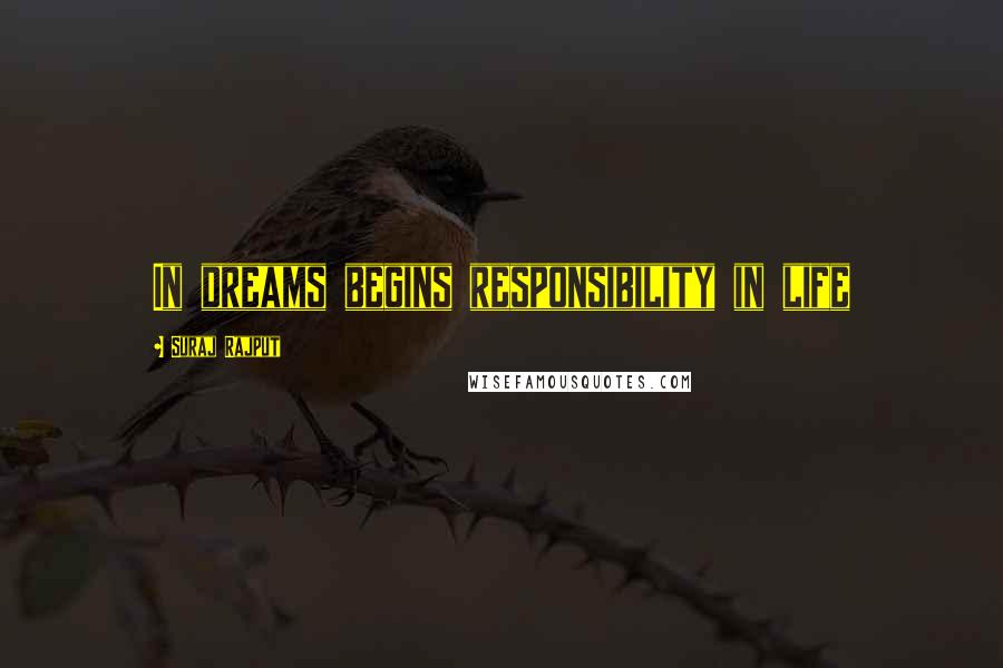 Suraj Rajput Quotes: In dreams begins responsibility in life