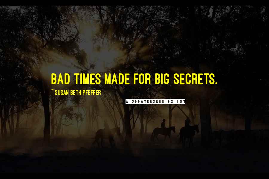 Susan Beth Pfeffer Quotes: Bad times made for big secrets.