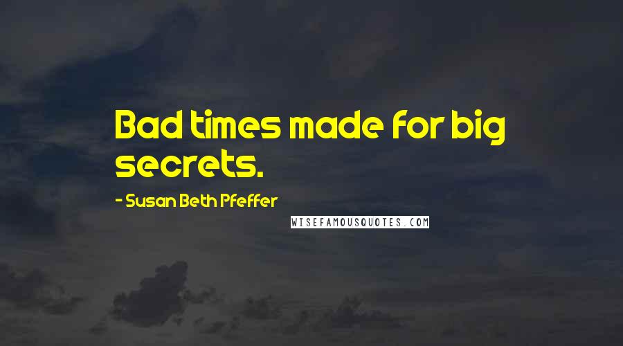 Susan Beth Pfeffer Quotes: Bad times made for big secrets.