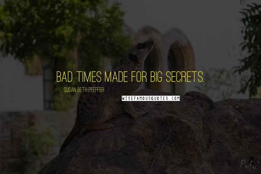 Susan Beth Pfeffer Quotes: Bad times made for big secrets.