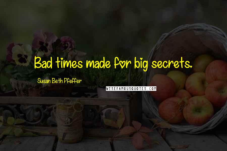 Susan Beth Pfeffer Quotes: Bad times made for big secrets.