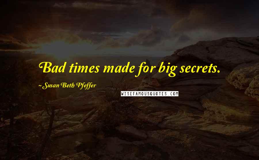 Susan Beth Pfeffer Quotes: Bad times made for big secrets.