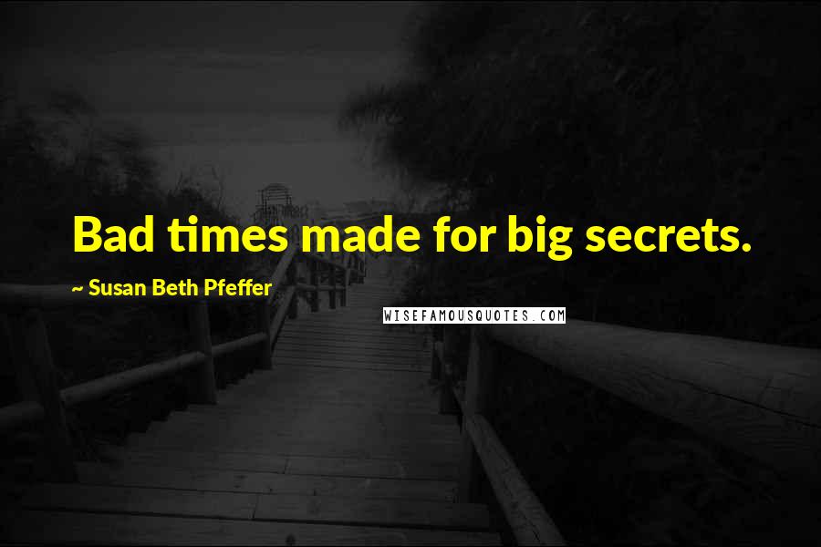 Susan Beth Pfeffer Quotes: Bad times made for big secrets.