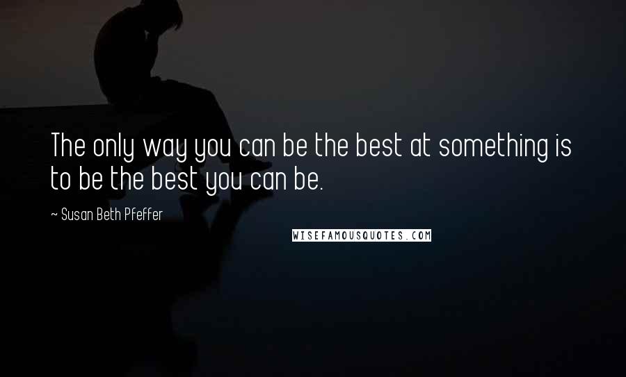 Susan Beth Pfeffer Quotes: The only way you can be the best at something is to be the best you can be.