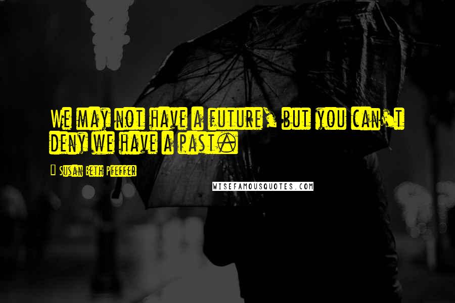 Susan Beth Pfeffer Quotes: We may not have a future, but you can't deny we have a past.