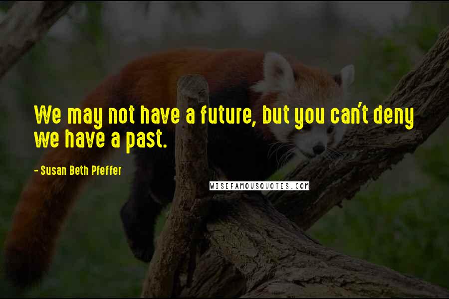 Susan Beth Pfeffer Quotes: We may not have a future, but you can't deny we have a past.