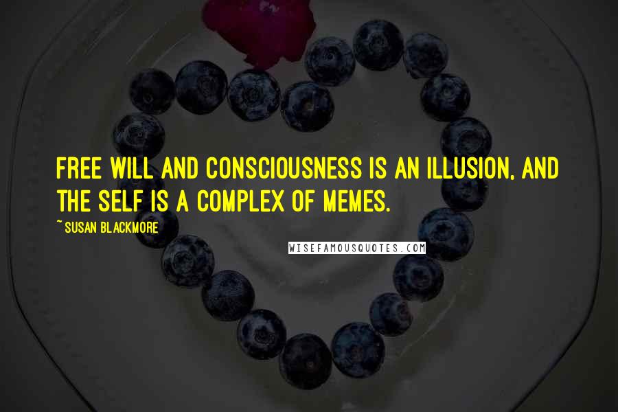 Susan Blackmore Quotes: Free will and consciousness is an illusion, and the self is a complex of memes.