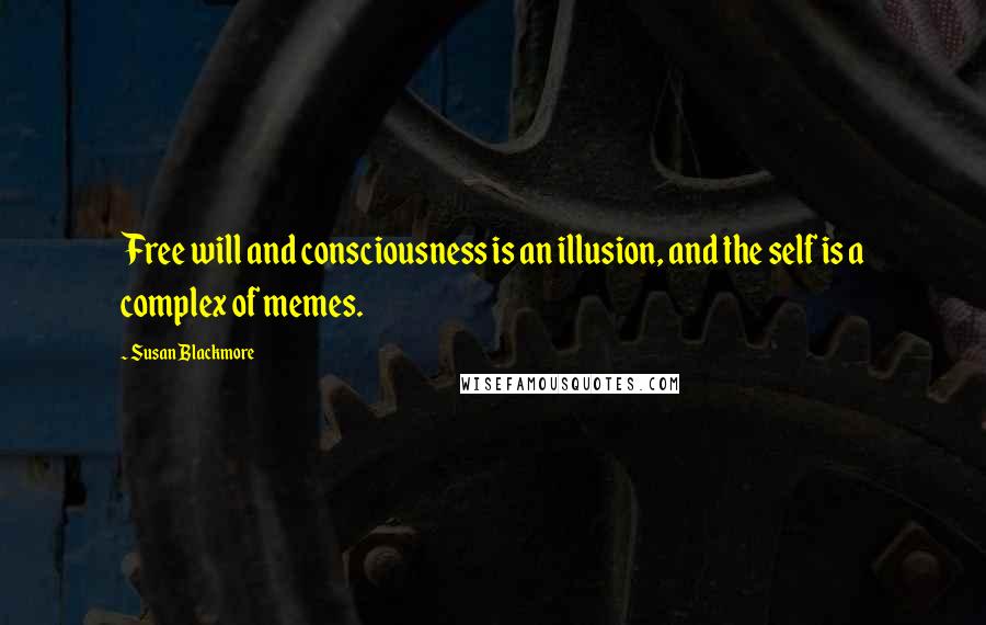 Susan Blackmore Quotes: Free will and consciousness is an illusion, and the self is a complex of memes.