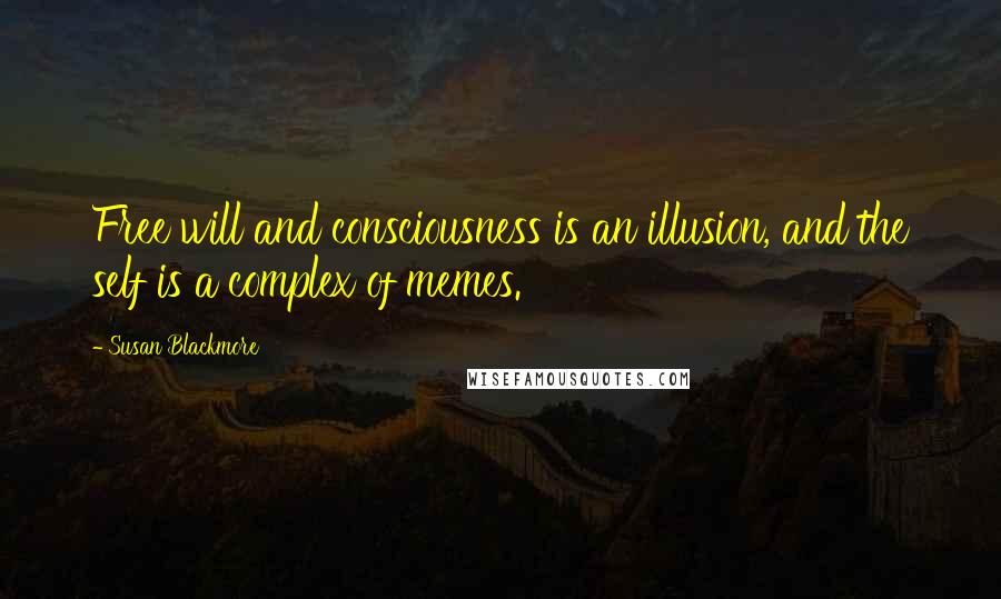 Susan Blackmore Quotes: Free will and consciousness is an illusion, and the self is a complex of memes.