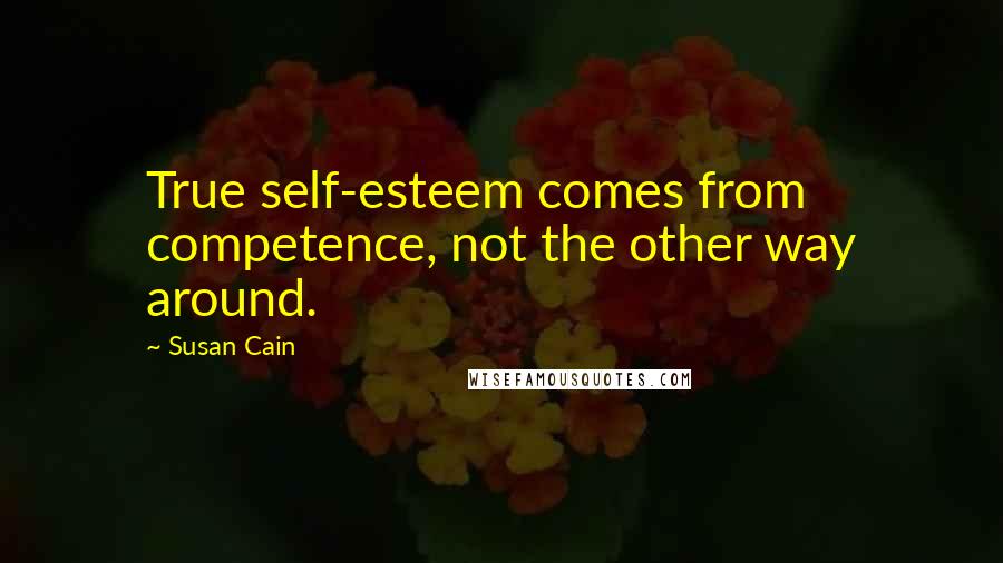 Susan Cain Quotes: True self-esteem comes from competence, not the other way around.