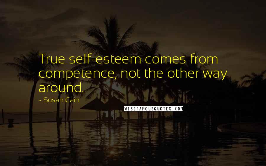 Susan Cain Quotes: True self-esteem comes from competence, not the other way around.