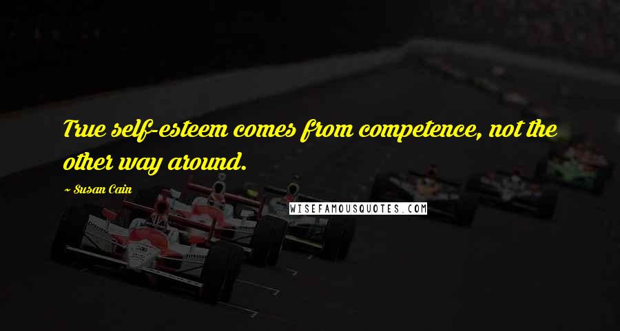 Susan Cain Quotes: True self-esteem comes from competence, not the other way around.