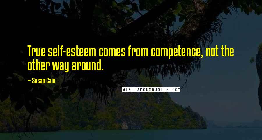 Susan Cain Quotes: True self-esteem comes from competence, not the other way around.