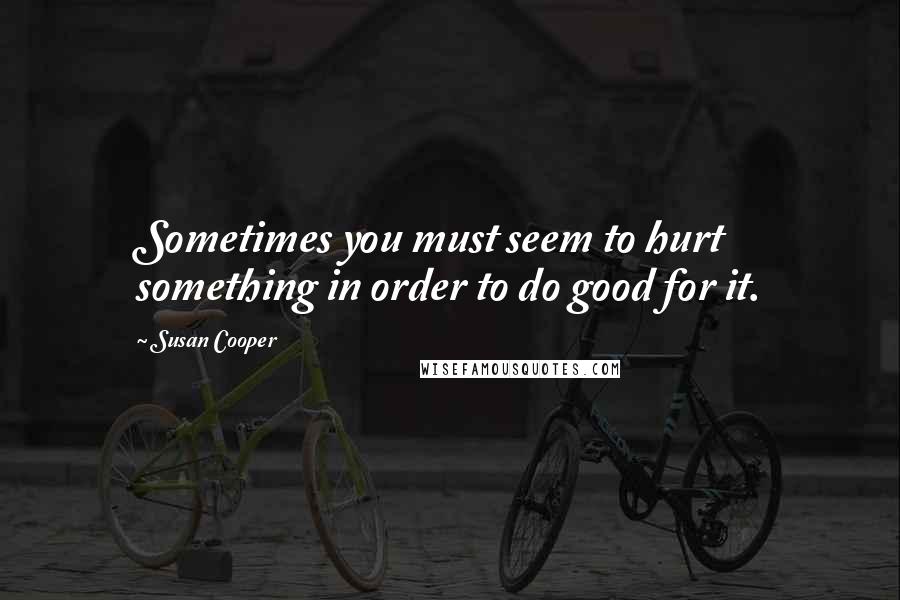 Susan Cooper Quotes: Sometimes you must seem to hurt something in order to do good for it.