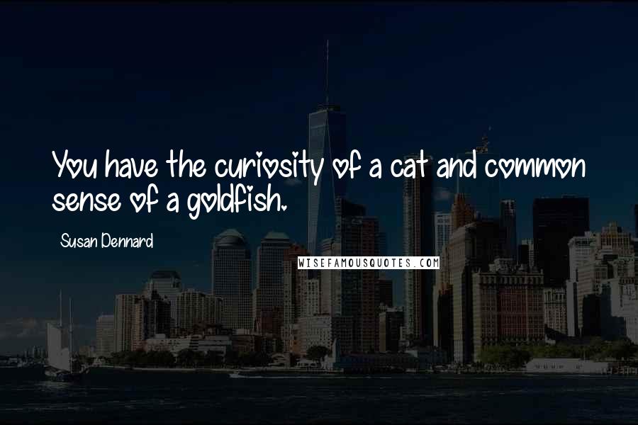 Susan Dennard Quotes: You have the curiosity of a cat and common sense of a goldfish.