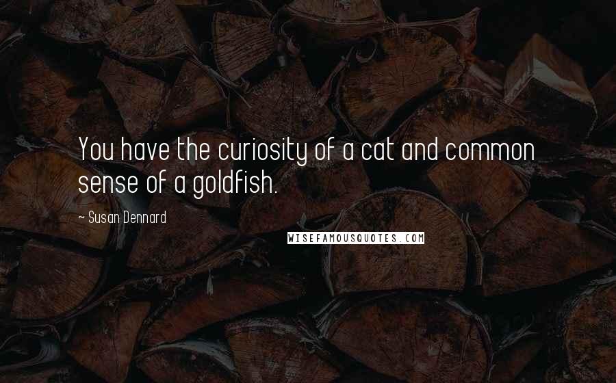 Susan Dennard Quotes: You have the curiosity of a cat and common sense of a goldfish.