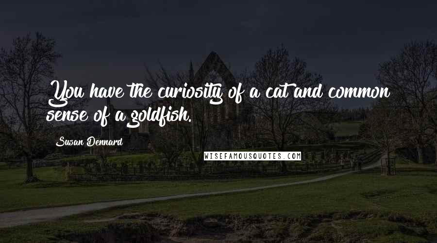 Susan Dennard Quotes: You have the curiosity of a cat and common sense of a goldfish.