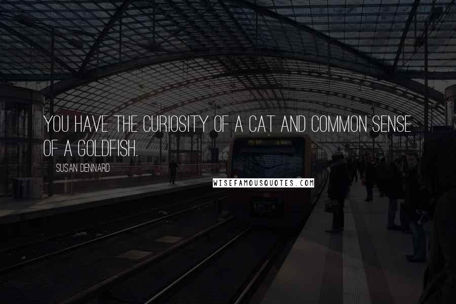 Susan Dennard Quotes: You have the curiosity of a cat and common sense of a goldfish.